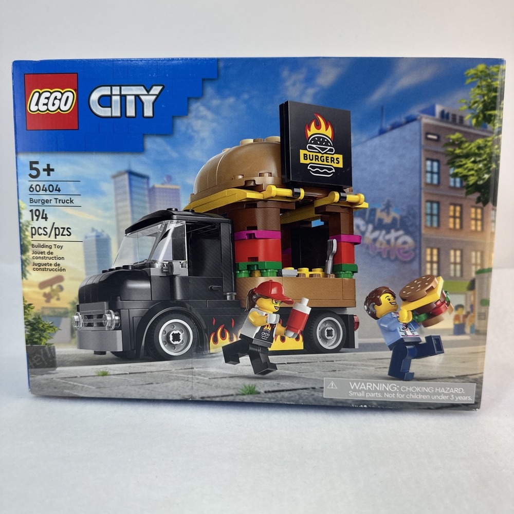LEGO City 60404 Burger Truck 194 Pieces Minifigures New Sealed